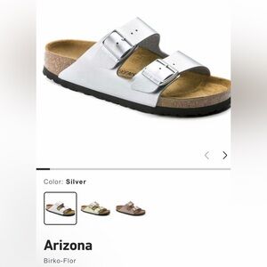 Birkenstock Arizona Sandals - Shiny Silver brand new never worn